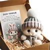 Generic Mini coniglietto abbraccio carino regalo di Pasqua, mini coniglietti, mini conigli in scatola supporto emotivo tasca in peluche positivo per familiari, amici e persone care a Pasqua (grigio)