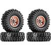 INJORA 1.0 Beadlock Cerchioni Ruote Pneumatici Set -3.78mm Offset Cerchioni Ruote per Axial SCX24 FMS FCX24 FCX18 TRX4M AX24 1/18 1/24 RC Crawler, Rose