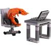 Funwetrike Micro mattoncini da costruzione a forma di gamberetti, simpatico modello di gamberetti personificato con scrivania e sedia per computer, arte creativa per casa e ufficio, regalo per adulti (155 pezzi)