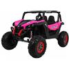 FINOOS Macchina Elettrica per Bambini 2 Posti 24V Fuoristrada Maxi Buggy con Ampio Sedile, Macchina Elletrica UTV-MX Buggy 24V con telecomando, motore 4 x 12V 45W, batteria: 2x12V7AH, 3-7 anni (Rosa)