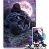LLONGKT Puzzle fantasy per adulti Pantera Nera da 1000 pezzi, sfida difficile e antistress, ideale come regalo per tutta la famiglia (50x75cm)