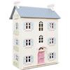 Le Toy Van Casa delle bambole Cherry Tree Hall in legno certificato FSC, 3 anni, per bambina, 3 piani, l 64 x p 41 x h 92 cm, con scala interna, finestre e porte apribili, Montessori