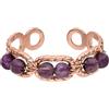 Purelei Anello Dusk Purple - Anello regolabile in acciaio inox con pietre naturali viola impermeabile, dorato, misura 50-56, Acciaio inossidabile, Non pietra preziosa