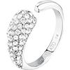 Morellato Anello Donna in Acciaio, Cristalli, Collezione DESIGN, Chunky, Goccia, Pavé