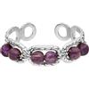 Purelei Anello Dusk Purple - Anello regolabile in acciaio inox con pietre naturali viola impermeabile, dorato, misura 50-56, Acciaio inossidabile, Non pietra preziosa