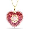 Swarovski Pendente Idyllia, Taglio misto, Cuore, Rosa, Placcato color oro