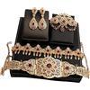 Tmboryuu Lussuoso set da sposa placcato in oro per la sposa con cintura, spilla, orecchini, musulmani, arabi, eventi culturali, raccolta, accessori, catena caftano
