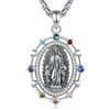 EUDORA Harmony Ball Collana in Argento Sterling 925 con la Vergine Maria per Donna, Ciondolo con e la Madonna di Guadalupe Medaglione Religioso con Gioielli della Beata Madre Maria, regalo, 22