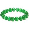 Suoirblss Braccialetto elastico con pietre occhio di gatto, perline rotonde e perline di cristallo, per yoga, unisex, colore verde, diametro 8 mm