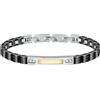 Morellato Bracciale Uomo, Collezione GOLD, in Acciaio, oro 18 carati, Cristalli, ceramica - SATM11