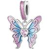 LES FOLIES DI PAOLA GRIECO Charm Farfalla Multicolor con Cuore Rosa ciondolo pendente in argento 925 - Les Folies per Pandora