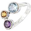 JEWELFORCE BT JSR-1126 - Anello in argento Sterling 925, per uomini e donne, in tutte le misure, 20 (19,1), metallo prezioso Gemma, BT, ametista, citrino
