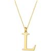 Sakrami Collana in Oro 9kt con Ciondolo con Lettera (Lettera L)