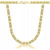 Amar Luxury Collana da Uomo in Oro 925/585 14K, Catena a Maglia Barbazzale in Argento 925 con Oro 14 Carati, Qualità Italiana, Larghezza 4,5 mm