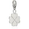 NKlaus ciondolo da donna a forma di quadrifoglio in argento 925 12x12mm per braccialetto portafortuna 13227
