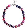 LES FOLIES DI PAOLA GRIECO Bracciale, Cavigliera, Collana Vena Nera in Pietra Naturale e Acciaio Inox (22, diametro 8mm)