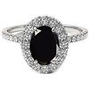Vml Jewellers Creato Gemma Ovale Sfaccettato Nero Onice Cz Anelli - Anello in Argento Massiccio 92,5 Con Pietre Preziose - Gioielli Regalo per la Festa della Mamma