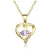 RolaOnly Regali di Natale per Donne Collana Personalizzata in Argento S925 con 2-5 Pietre Portafortuna, Nome Inciso, Gioielli con Ciondolo a Forma di Cuore Personalizzati