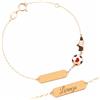 Sakrami Bracciale in Oro Piastrina Incidibile Pallone e Scarpetta da Calcio per Bambini Kids Collection + Confezione Regalo Personalizzata - Braccialetto per Nascita Comunione Battesimo Compleanno - 9 carati