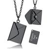 GOLDCHIC Collana Donna Personalizzata con Ciondolo Busta 'Love You' Ti Amo Nero Acciaio