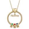 Wamantic Regalo Nonna Collane Donna Personalizzato - Regalo Nonna Natale Gioielli Collana Nome Personalizzabile Regali Compleanno per Nonna Mamma (Oro-3 pietre portafortuna 3 nomi)