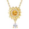 FANCIME Collana con ciondolo a forma di girasole, in argento sterling placcato oro, antistress, con scritta You are my sunshine, gioiello girevole, regalo di compleanno, Natale, per donne e donne