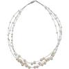 Generic 4 fili di perle galleggianti collana con filo per donne e ragazze 45,7 cm bianco