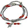 Sicilia Bedda - Bracciale Elastico in Corallo Grezzo del Mediterraneo ed Ematite - Argento - Prodotto Realizzato a Mano