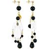 Lebole Maison Orecchini Kimono Ciuffo Plexi Trasparente Nero