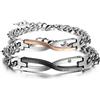 OIDEA Bracciale Braccialetto per Coppia Lovers Braccialetto in Acciaio Inox I Was Born to Love You Simbolo Infinito Mosaico zircone Regalo per Amante Nero Oro(1 Coppia)