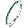 LES FOLIES DI PAOLA GRIECO Anello Veretta Girodito Verde Smeraldo in argento 925 rodiato - Rainbow Collection (US 9 - ITA 20)
