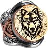KAMBO Anello da uomo in argento Sterling 925 con testa di lupo, dettaglio spada (misura: 10,5), Non pietra preziosa