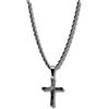 CRBNCNCPT Collana da uomo con croce in carbonio e catena in acciaio inox nero, 55 cm e 65 cm, da uomo, impermeabile, antiruggine, Acciaio inossidabile acciaio inox Fibra di carbonio