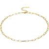 Sora Tuki Collana a catena in argento per le donne Collana con clip in oro Collana a catena in argento Collana a catena rettangolare ovale Collana a catena semplice Collana girocollo in argento Collana a catena