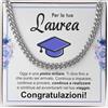 Bramart Regalo Laurea Uomo Collana in Acciaio Inox Lucidato di Altissima qualità Idea Regalo per lui Festa di Laurea - Cofanetto con DEDICA incluso