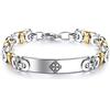 KBNSUIAN Bracciale in acciaio inox con croce celtica irlandese bizantina per uomo e donna, con nodo della trinità, crocifisso celtico, simbolismo, gioiello per protezione, 20.5 cm, Acciaio