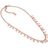 Vestopazzo, Collana Placcato Oro Rosa E Rame, Ciondoli Cristalli in Vetro Rosa Cipria e Cuoricini, Chiusura Moschettone, Niclel Tested
