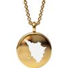 WORLD WIDE GEMS Ciondolo con mappa del Granducato di Toscana in argento sterling placcato oro 14k, forma rotonda, 24 mm, spessore 1,5 mm, WWG | WWG_MAP_LB511