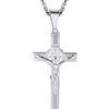 PROSTEEL Collana Crocifissa Cattolica Cindolo Croce Gesù Uomo Acciaio