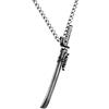 HELLOICE Collana con spada samurai - Katana placcata oro 18 carati, per donne e uomini, 20'', Placcato oro, Non pietra preziosa