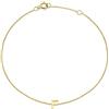 Carissima Bracciale da donna in oro 9 kt, con iniziale, regolabile, 15-18 cm