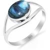 HIMALYA QUARTZ Anello con pietra, anello in pietra naturale al 100%, argento sterling 925, anello per donna-uomo, anello solitario in labradorite RB-01-LBRT-6.5