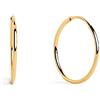 SINGULARU - Orecchini Cerchio Ana M. Argento Sterling con Placcatura Oro 18Kt. Chiusura Congo. Gioielli da Donna