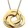 MyNameNecklace MYKA - Collana Personalizzata con Tre Cerchi Incisi con Nomi e Diamanti - Gioiello con Nomi Multipli - Argento 925 - Regalo Custom Festa della Mamma (Oro Vermeil 18k)
