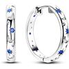 BISONBLUE Orecchini Donna 925 Orecchini a Cerchio Moda donne Regalo Orecchini Da Donna Blu Sun Moons Party KTE063