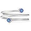 PERIMADE Anello a fascia con occhio maligno per le donne delicato smalto blu turco anello aperto avvolgente in argento Sterling 925 placcato oro tre file impilabile anello da dito alla moda regalo di