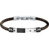 Morellato Bracciale uomo in acciaio, pelle naturale, pietra, collezione Moody - SQH57