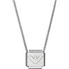 Emporio Armani Collana da uomo in acciaio inossidabile con chiusura a moschettone, Argento pallido