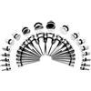 TBOSEN 36PCS Chirurgico In Acciaio Inox Stretching Kit Spine Expander Conicità Singolo Flare Tunnel | Flat Top Body Piercing Set Gioielli 14G-00G