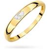 MARKO Anello in oro giallo 333 con zirconi - doppio cuore - anello da donna come anello di fidanzamento o regalo - oro 8 carati, Oro, Zirconia cubica